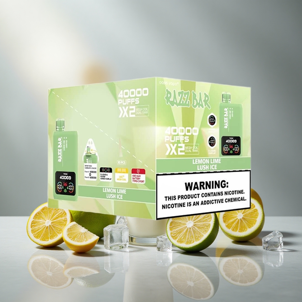 Razz Bar 40000 Пуфове Еднократна вейп Лимон Лайм_Lush Ice