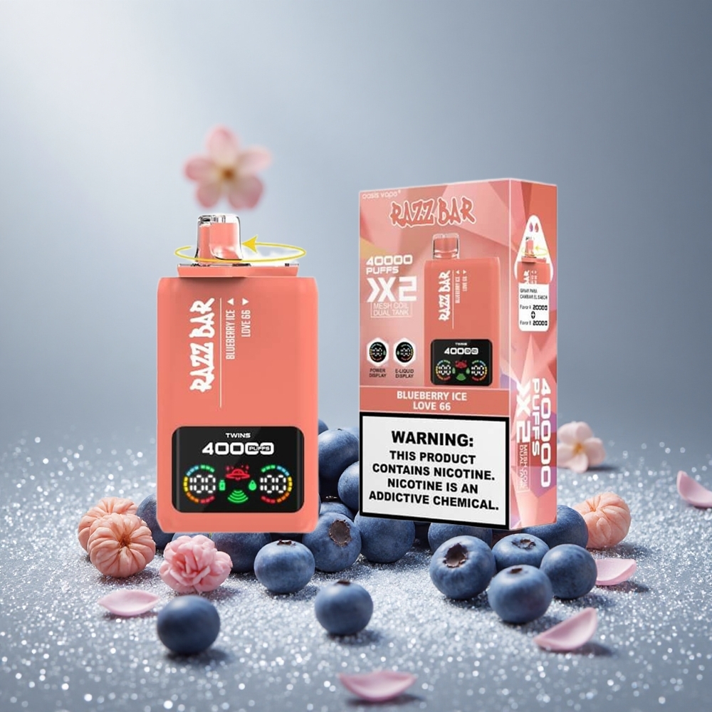Razz Bar 40000 Пуфове Еднократна вейп Боровинков Лед