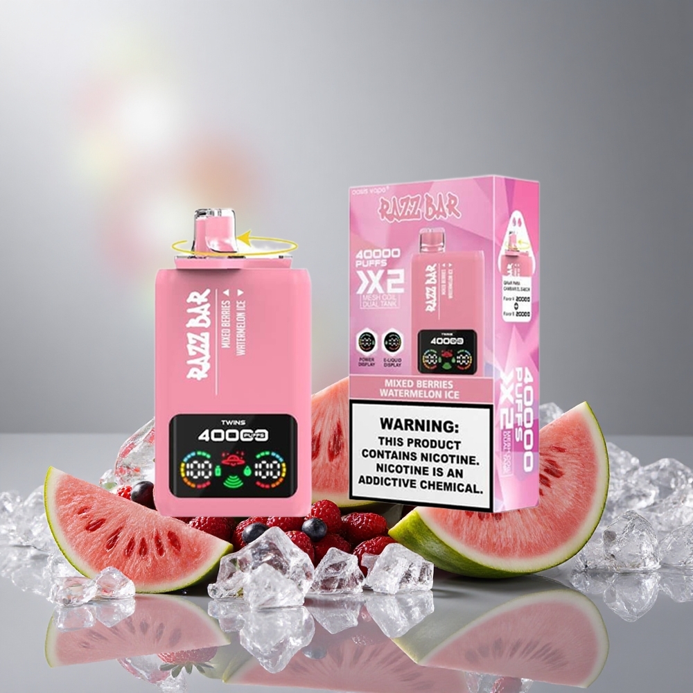 Razz Bar 40000 Пуфове Еднократна вейп Смесени Ягоди_Ледена Диня