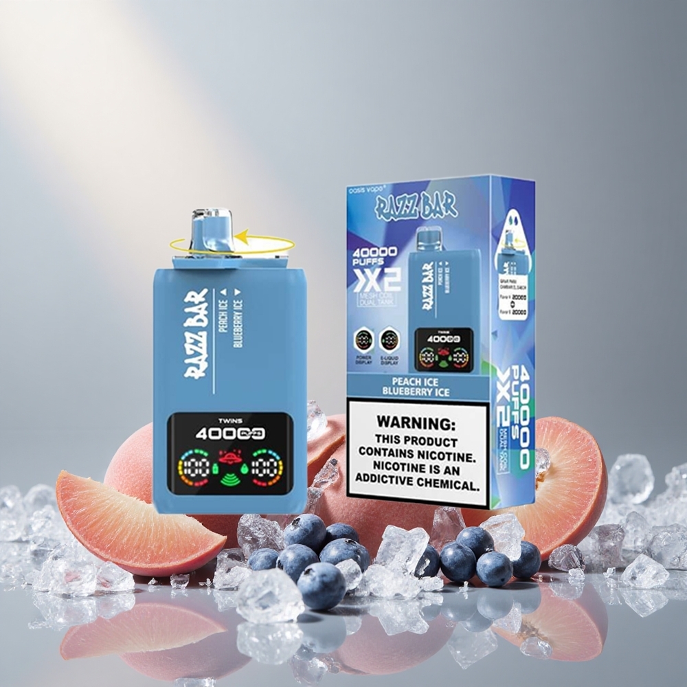 Razz Bar 40000 Пуфове Еднократна вейп Праскова Лед & Боровинка Лед