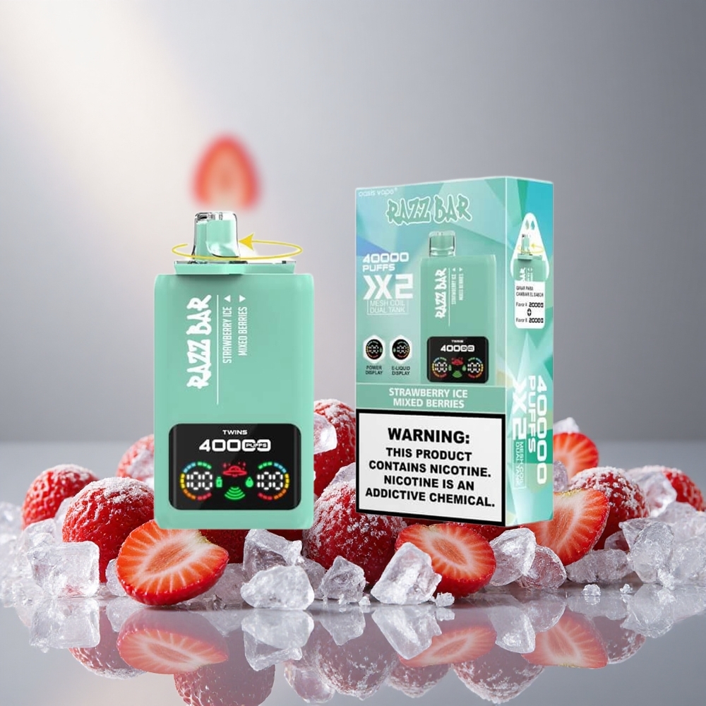 Razz Bar 40000 Пуфове Еднократна вейп Ягода Лед