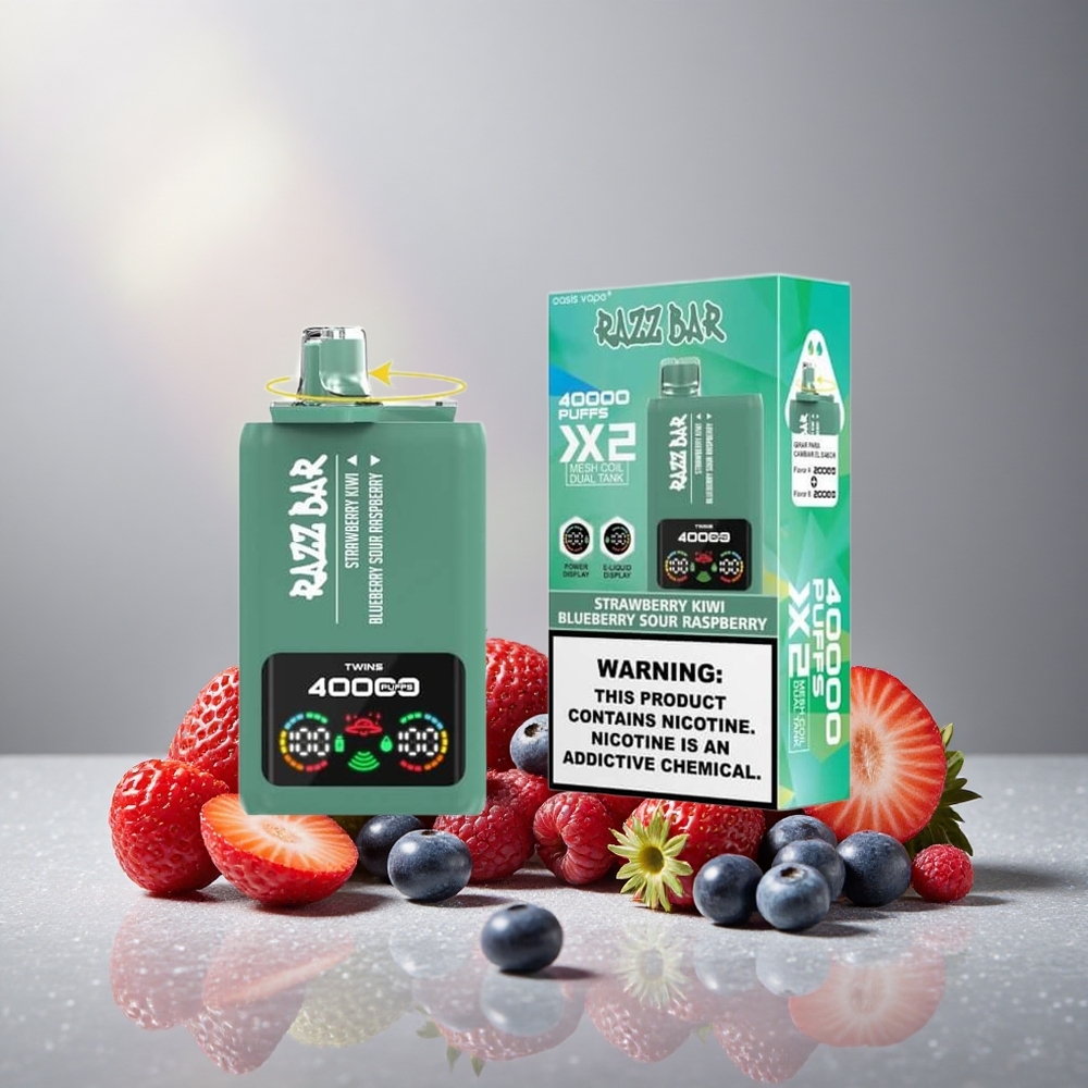 Razz Bar 40000 Пуфове Дисапозабъл Вейп Ягода Киви_Синьо Горско