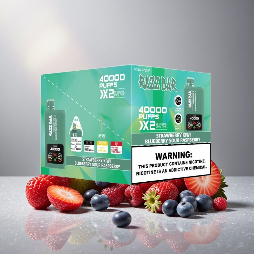 Razz Bar 40000 Пуфове Дисапозабъл Вейп Ягода Киви_Синьо Горско