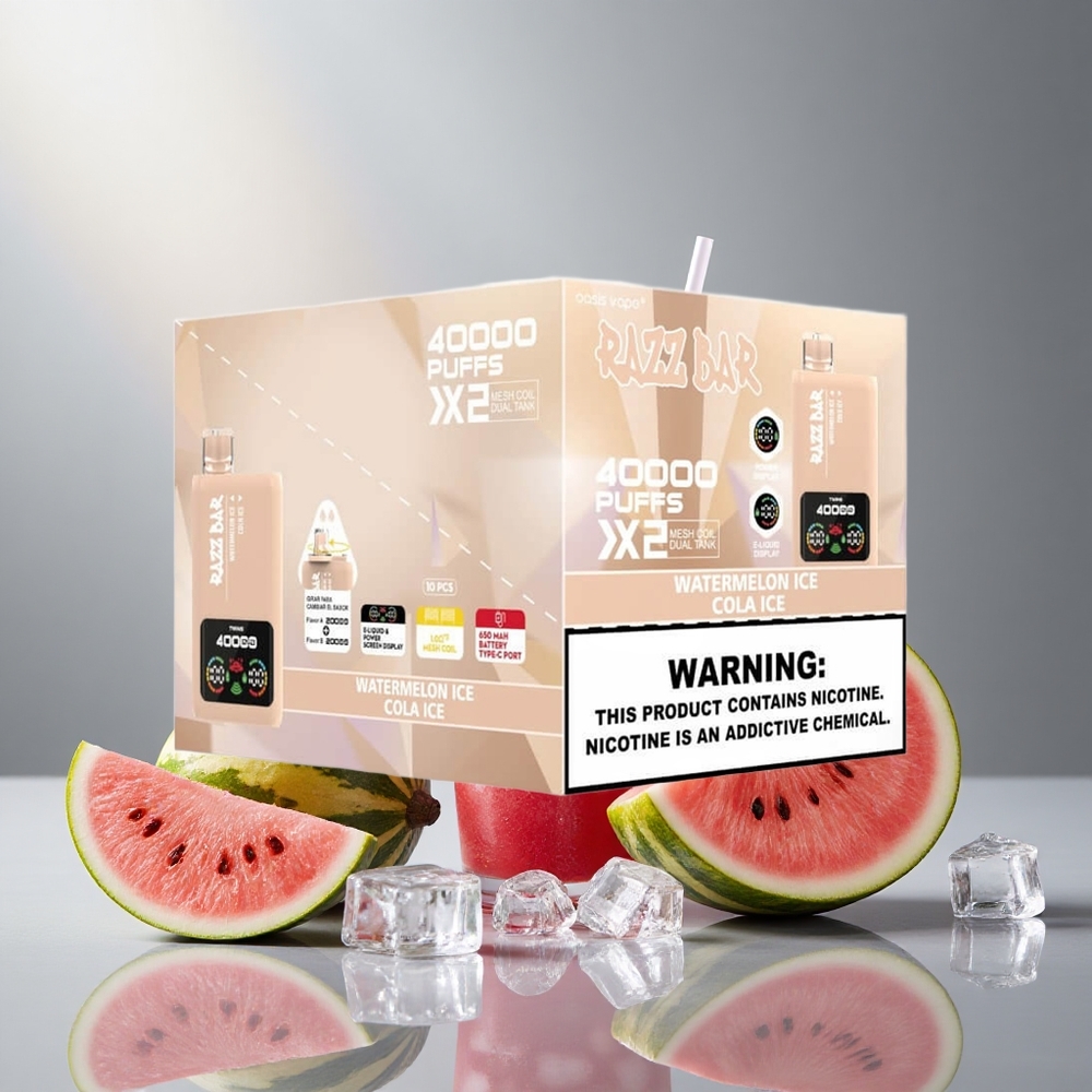 Razz Bar 40000 Пуфове Еднократна вейп Диня Лед_Кола Лед