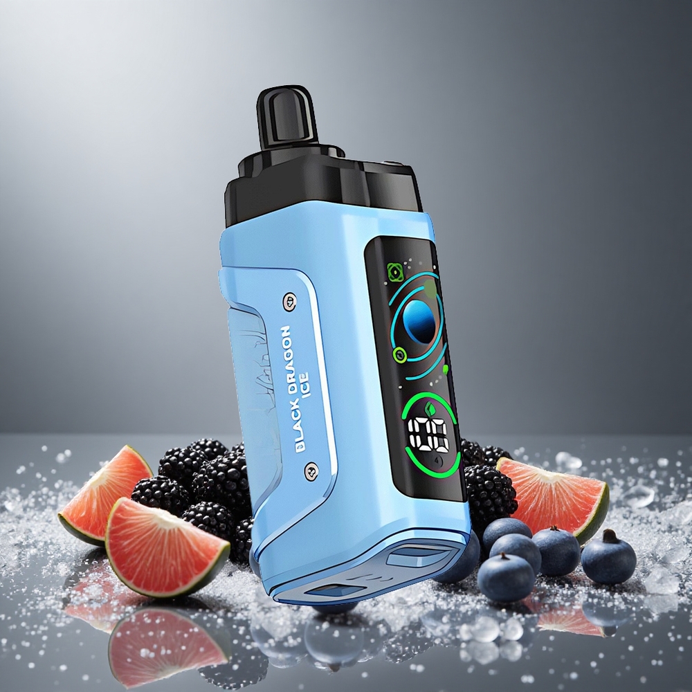 Razz Bar 45000 Пуфове Еднократна вейп Черен Дракон Лед