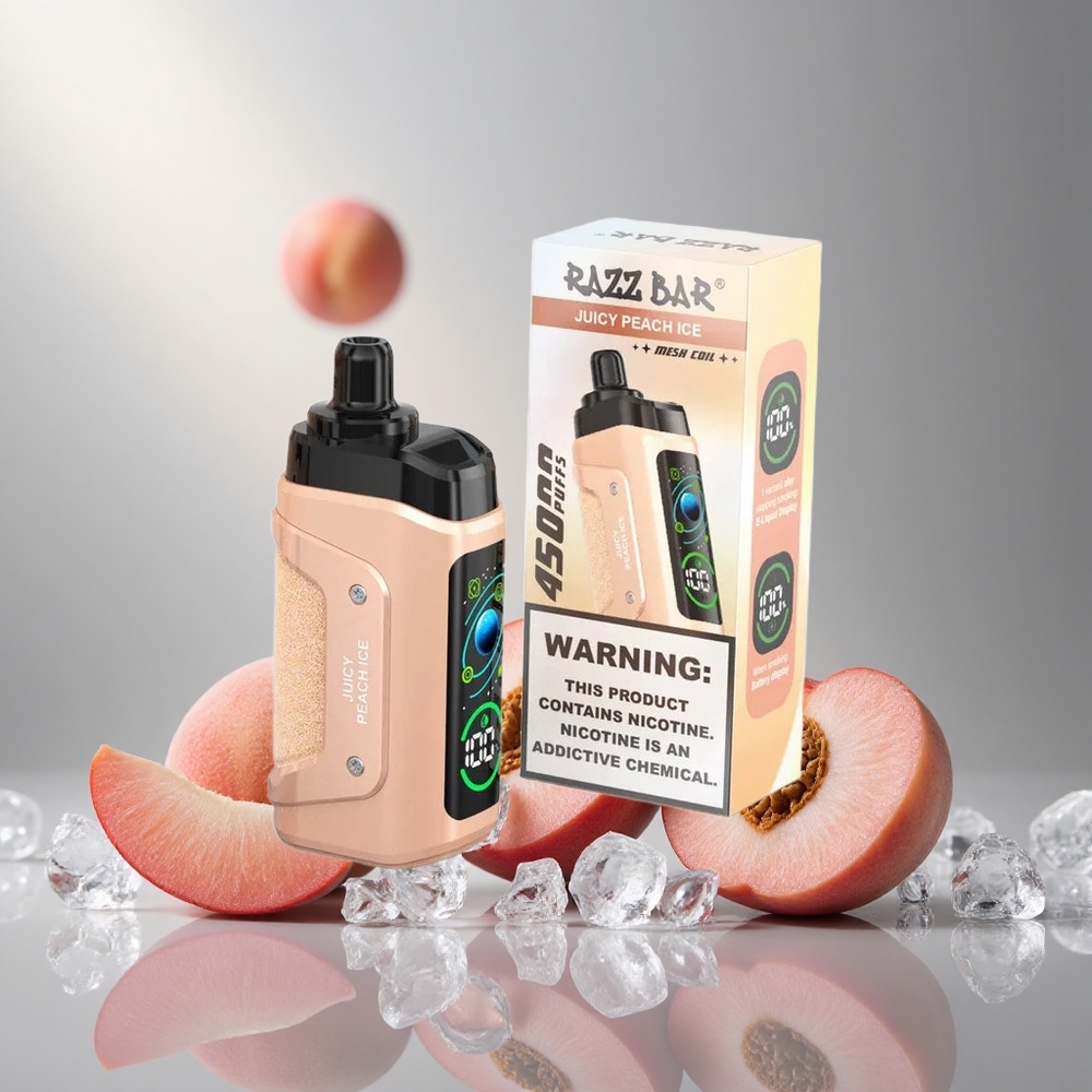 Razz Bar 45000 Пуфове Еднократна вейп Сочен Праскова Лед