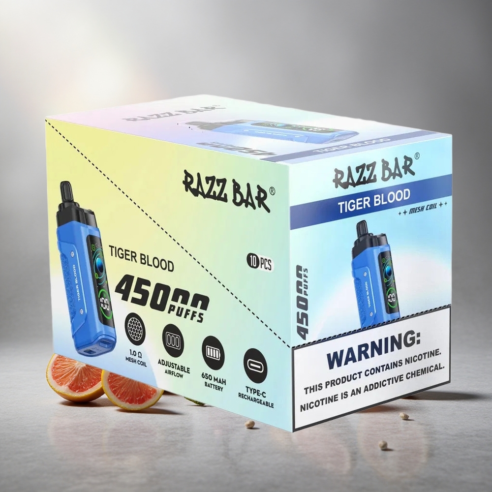 Razz Bar 45000 Пуфове Еднократна вейп Тигрова Кръв