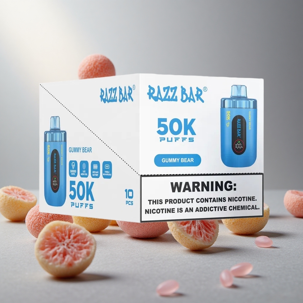 Razz Bar 50K Пуфове Еднократна вейп Мечова Намотка 1.0 Ohm Гумени Мечета
