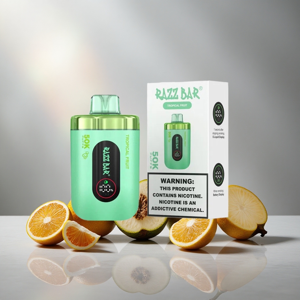Razz Bar 50K Пуфове Еднократна вейп Тропически Плодове с 2% Никотин