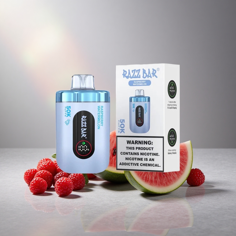 Razz Bar 50K Пуфове Еднократна вейп Малина Диня 650 mAh