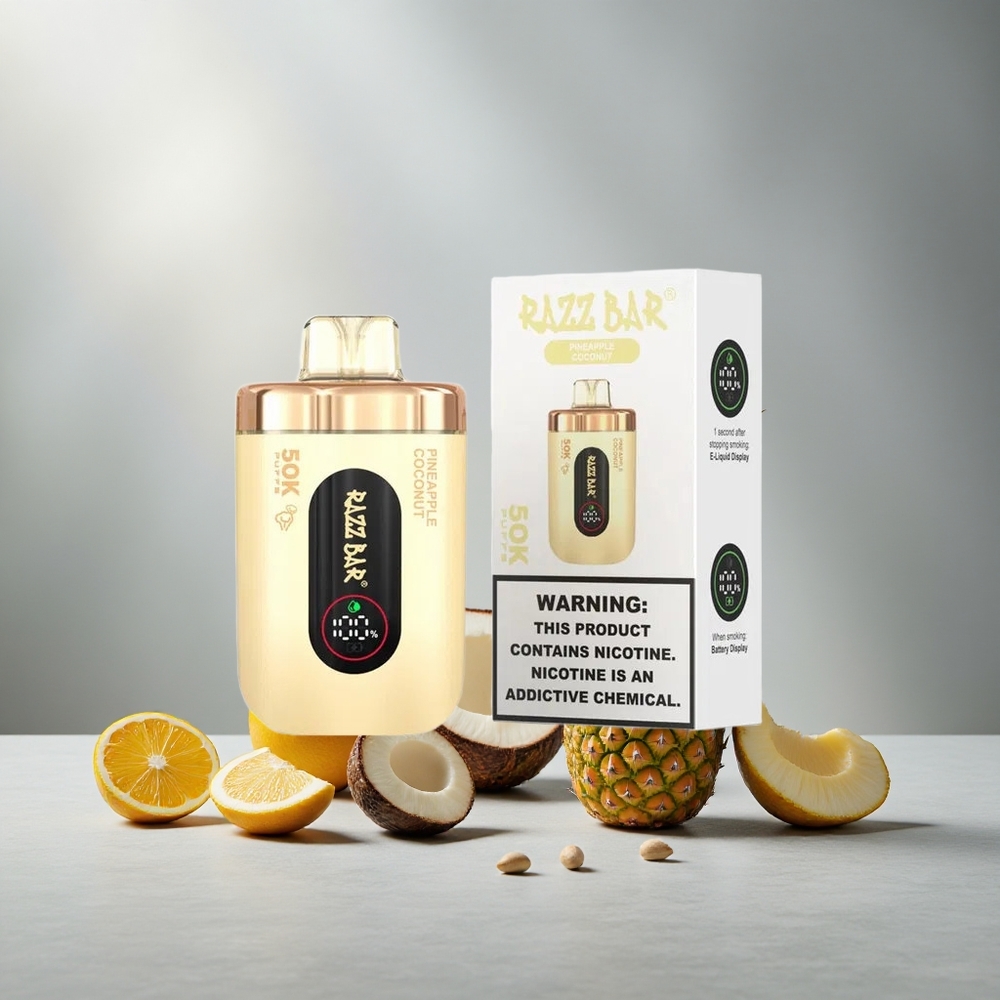 Razz Bar 50K Пуфове Еднократна вейп Ананас Кокос