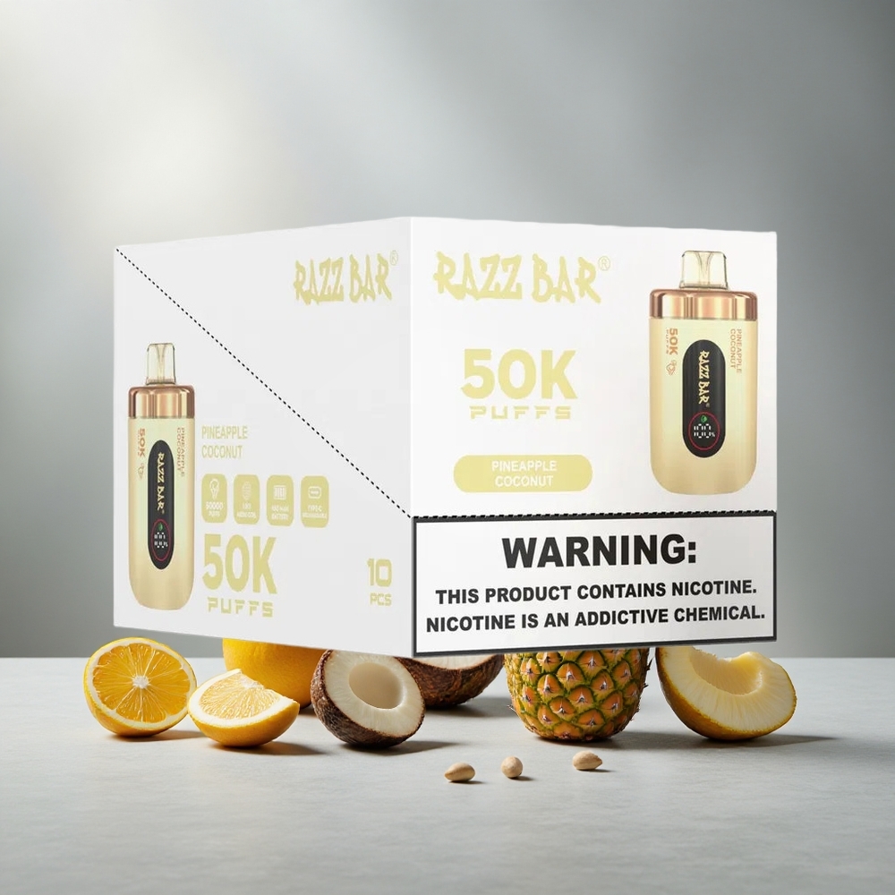 Razz Bar 50K Пуфове Еднократна вейп Ананас Кокос