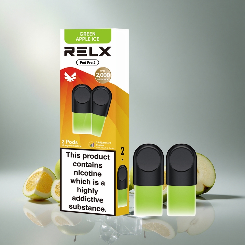 RELX Pod Pro 2 с 1.8% Никотин и Зелен Ябълков Лед