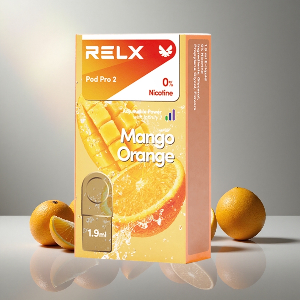 RELX Pod Pro 2 Манго Портокал с 600 пуфове и 1.9мл капацитет